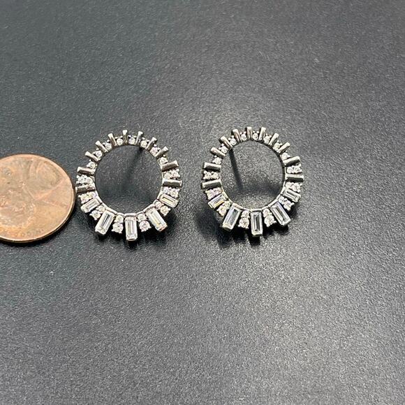 Pandora ALE Baguette CZ Ice Cube Wreath In 925 Sterling‎ Silver Earrings - Picture 8 of 8